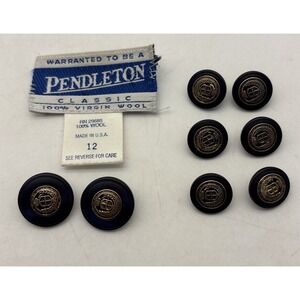 Vintage Pendleton Nave Blue Gold Brass Buttons From Ladies Blazer Jacket X8
